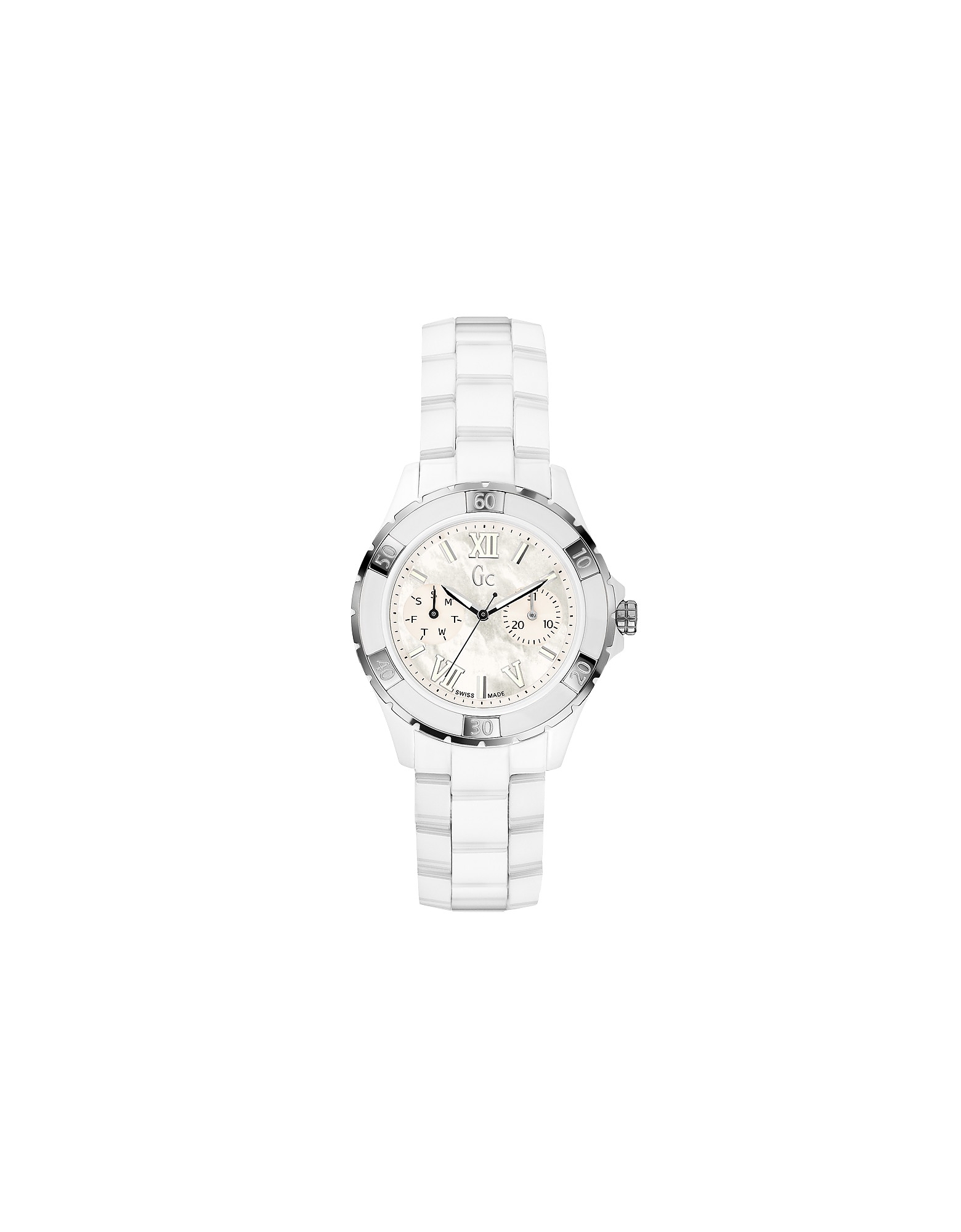 Guess Designer Women's Watches Women's Quartz Analogue Watch In Blanc