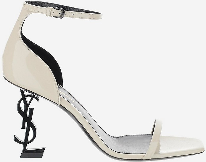 Opyum White Patent Leather High Heel Sandals - Saint Laurent