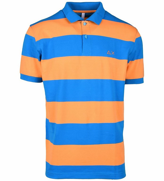 SUN68 Men's Blue / Orange Shirt XL at FORZIERI
