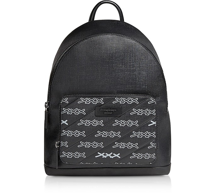 Black Coated Canvas Signature Backpack - Ermenegildo Zegna