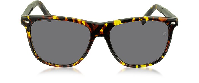 EZ0009 54A Gafas de Sol para Hombres de Acetato Amarillo y Marrón - Ermenegildo Zegna