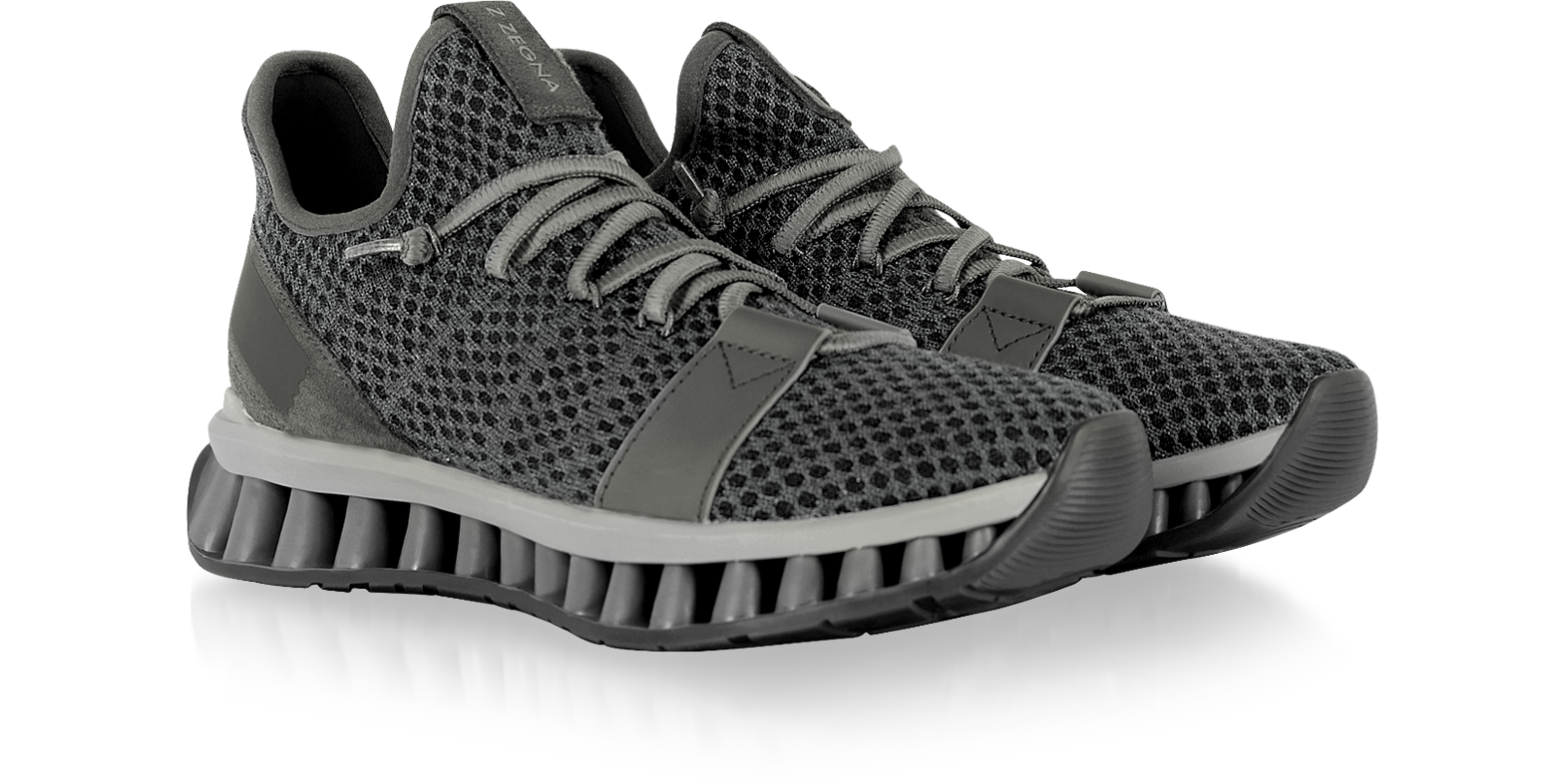 Ermenegildo Zegna Gray TECHMERINO A-Maze Sneakers 7 (8 US | 7 UK