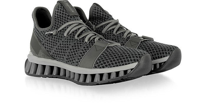 Ermenegildo Zegna Gray TECHMERINO A-Maze Sneakers 7 (8 US | 7 UK 