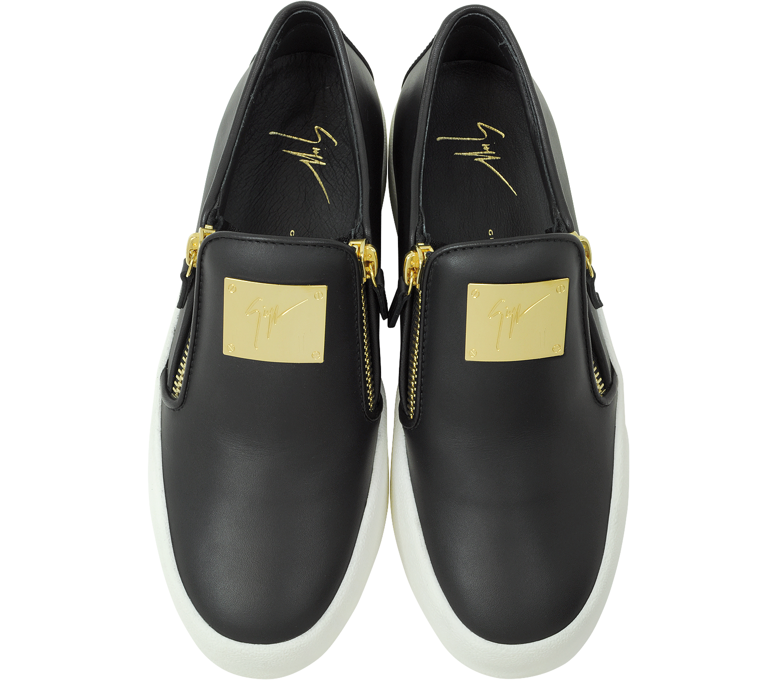 Giuseppe Zanotti Black Leather Slip On Sneaker 36 IT/EU at FORZIERI