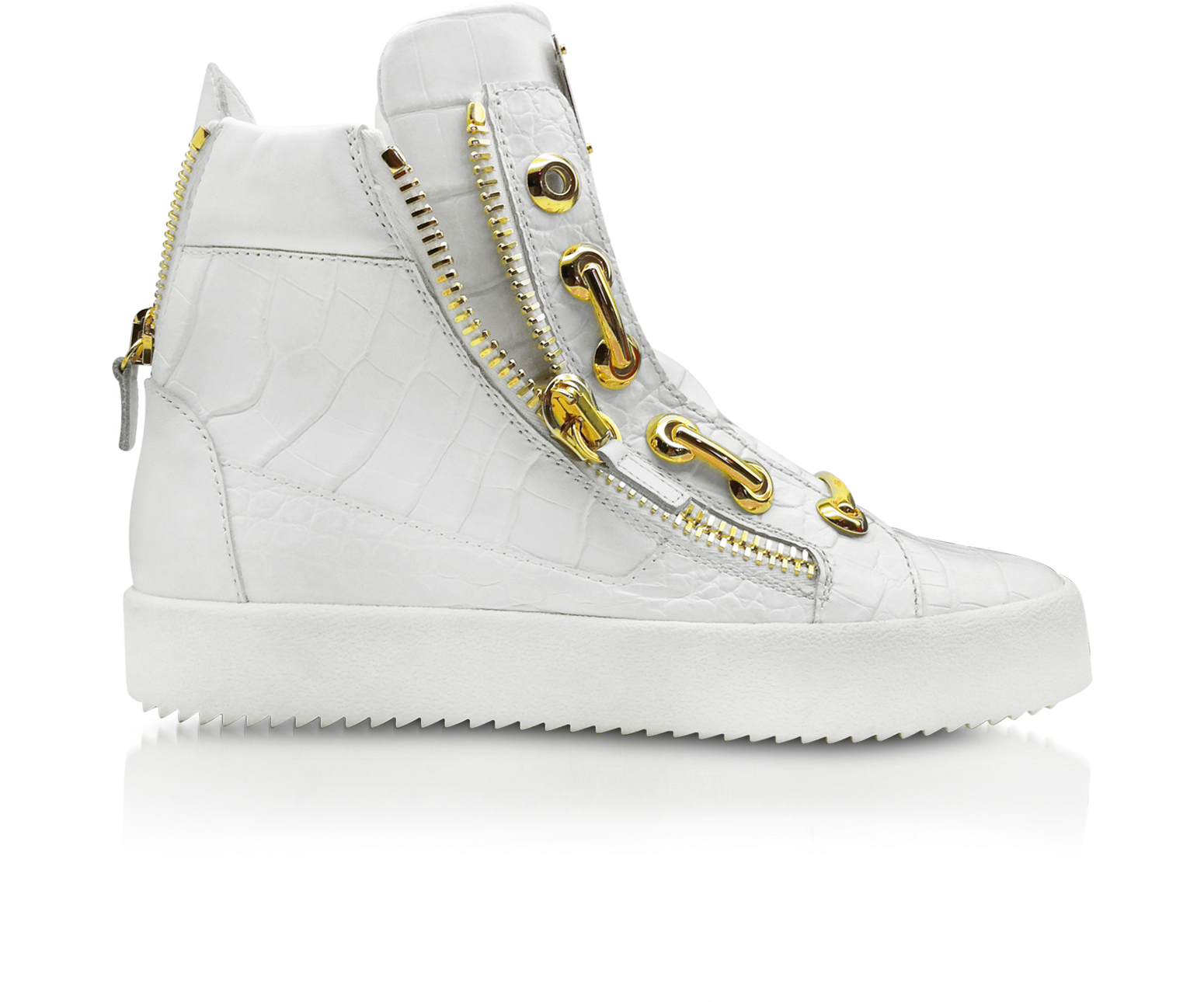 Giuseppe Zanotti White Embossed Croco Leather High-top Sneaker 40 (7 US ...