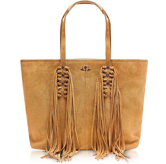 Zadig & Voltaire Mick Suede Fringed Tote Bag at FORZIERI
