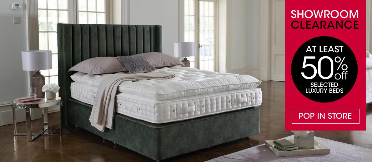 Harrison Spinks showroom clearance. Luxury handcrafted beds and