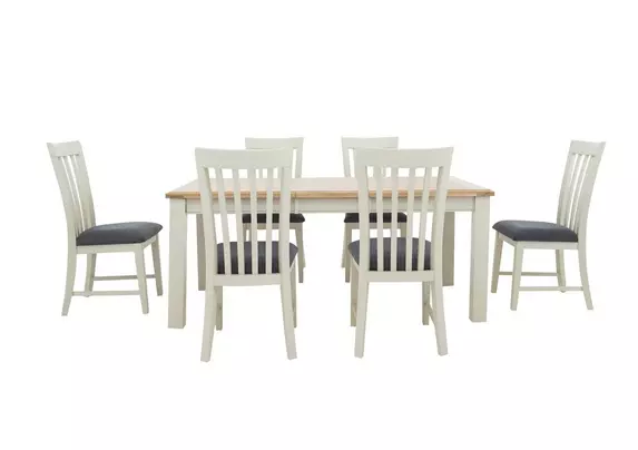 Angeles Rectangular Extending Dining Table And 6 Wooden Dining Chairs Furnitureland Furniture Village