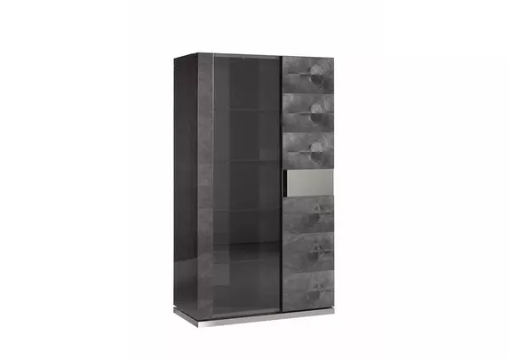 Black curio online cabinet with light