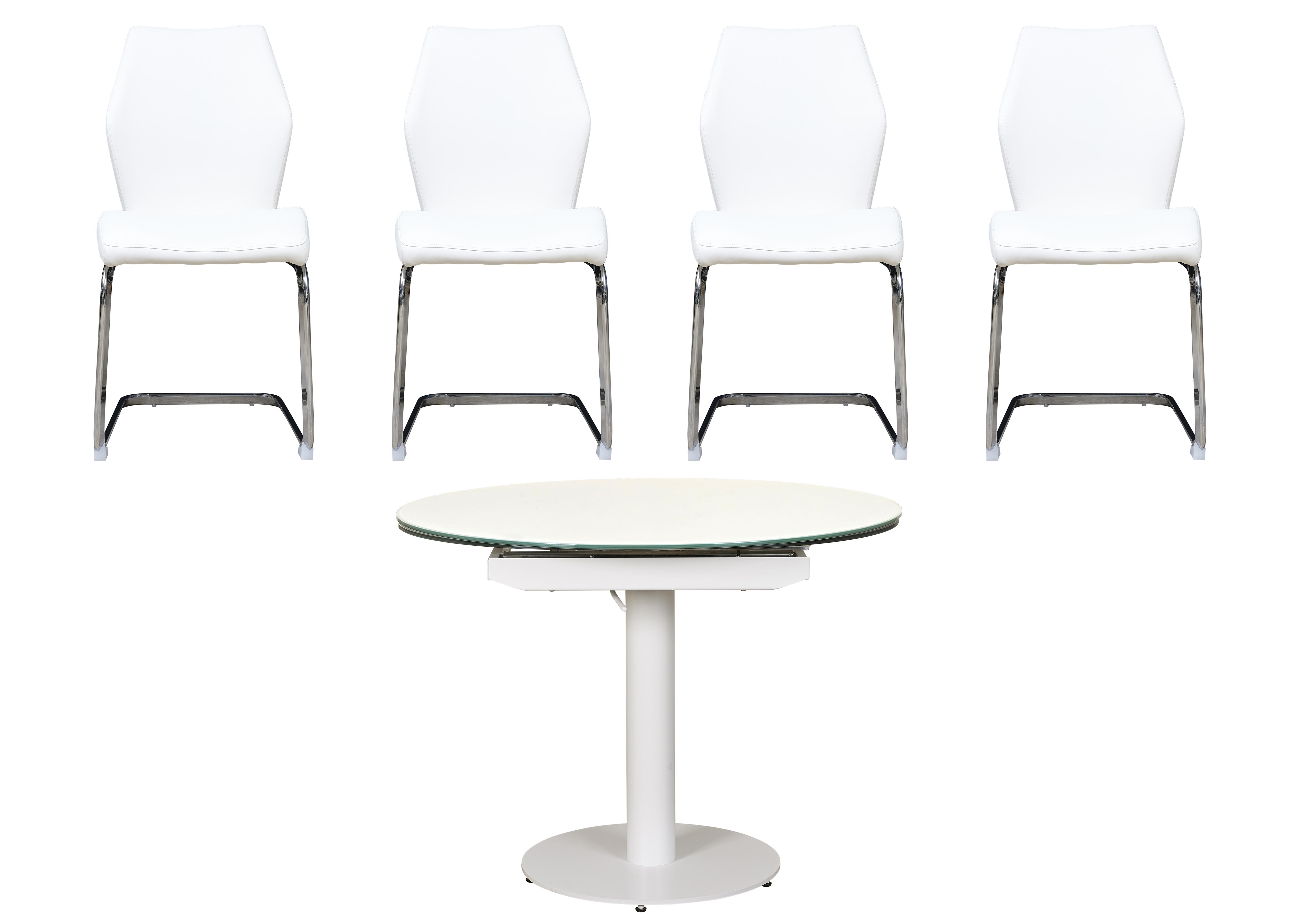 Bubble Extending Dining Table with 4 Motion Chairs Furniture Village