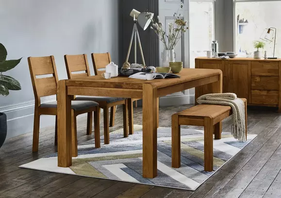 Ridgley extendable acacia solid deals wood dining table