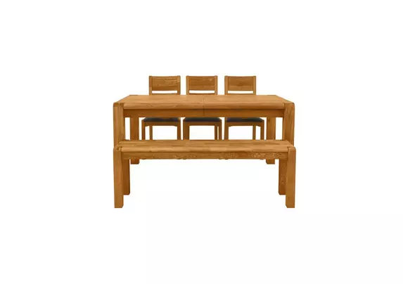 Large dining table discount and bench set