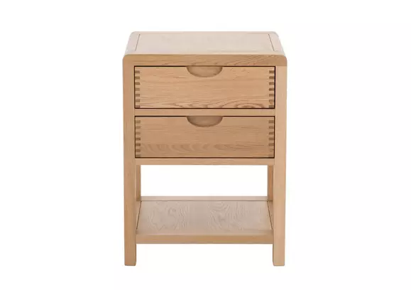 Beech effect store bedside table