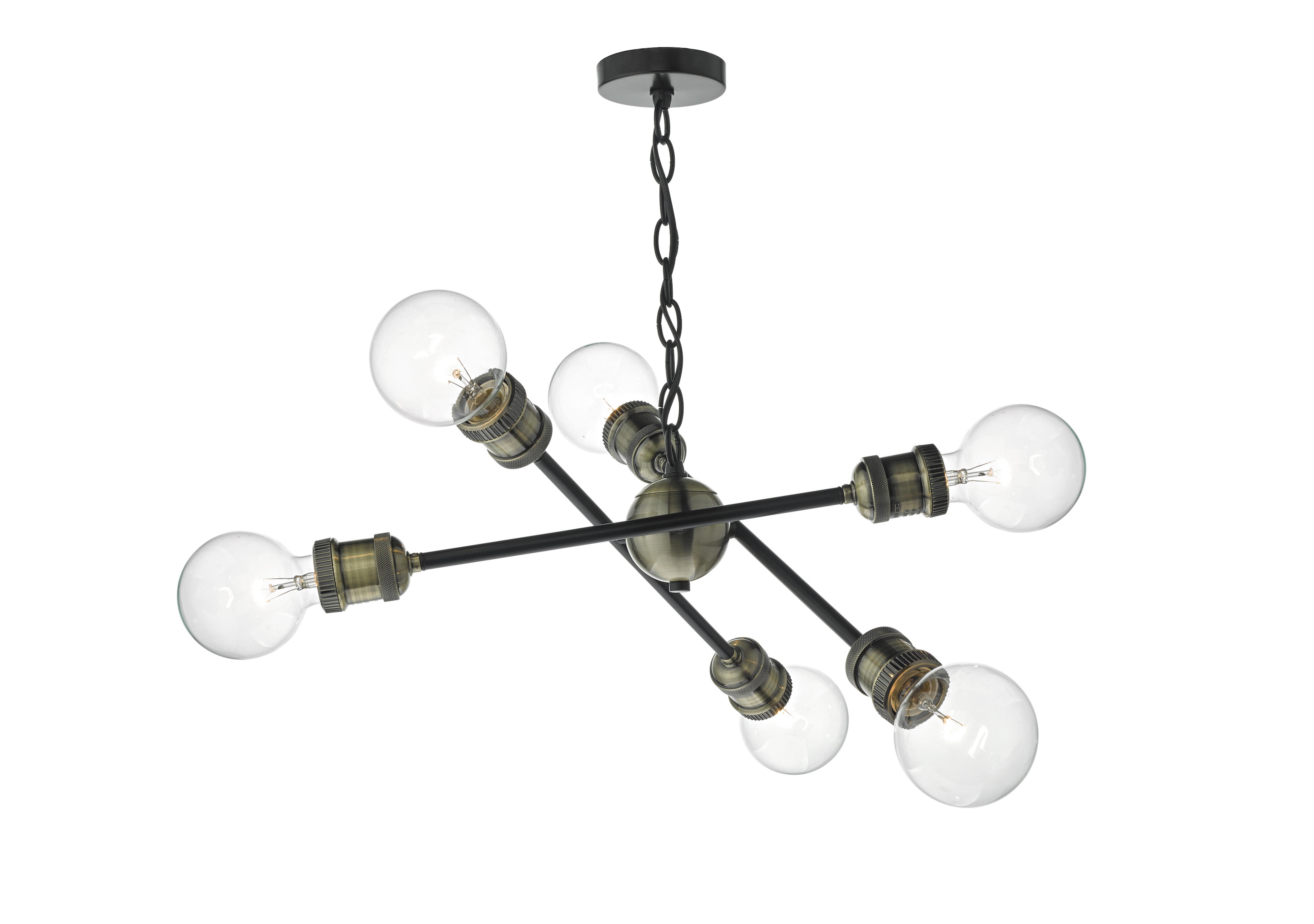 Brigade 6 Light Pendant Ceiling Light Furniture Village