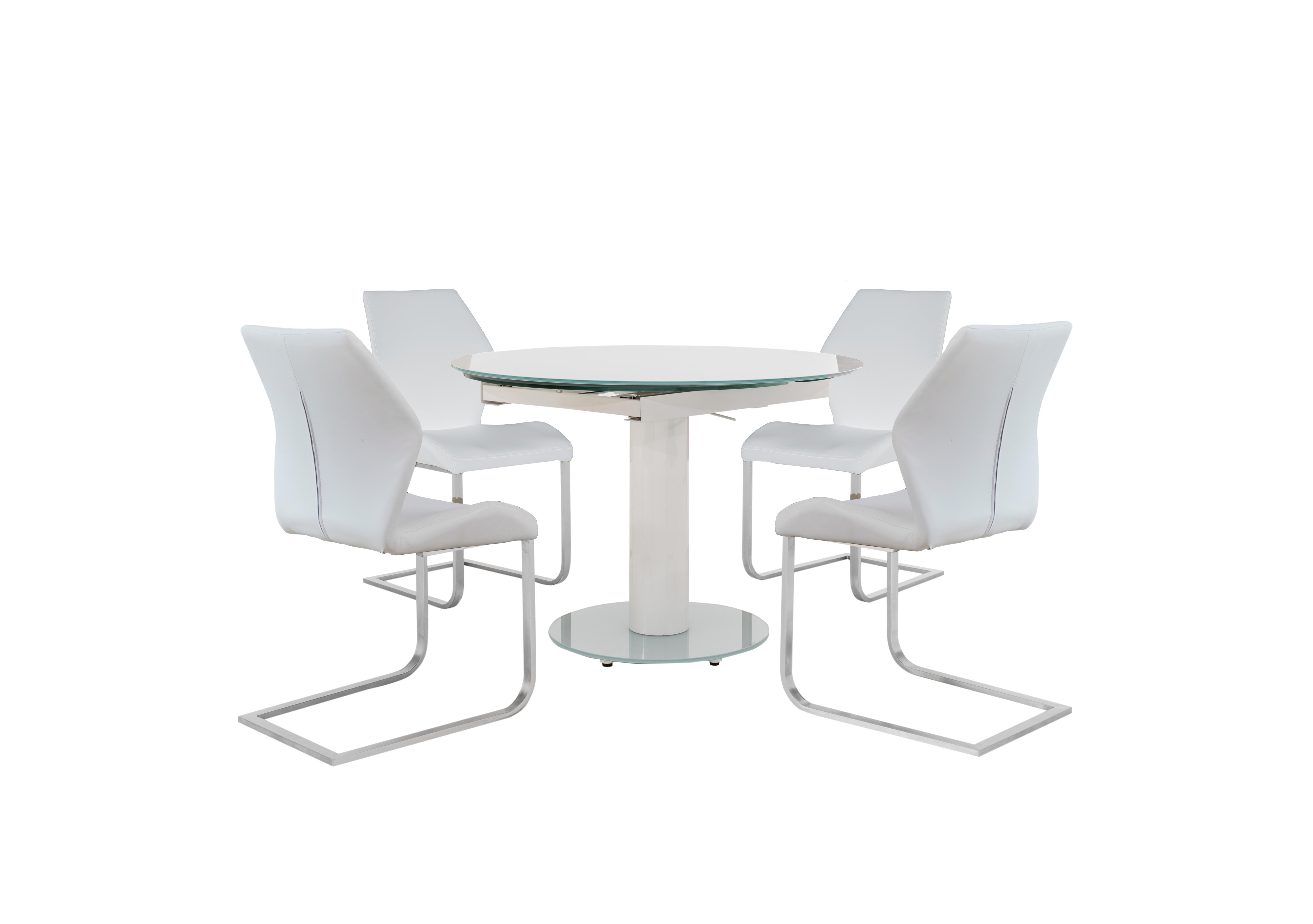 Bubble Extending Dining Table with 4 Motion Chairs Furniture Village