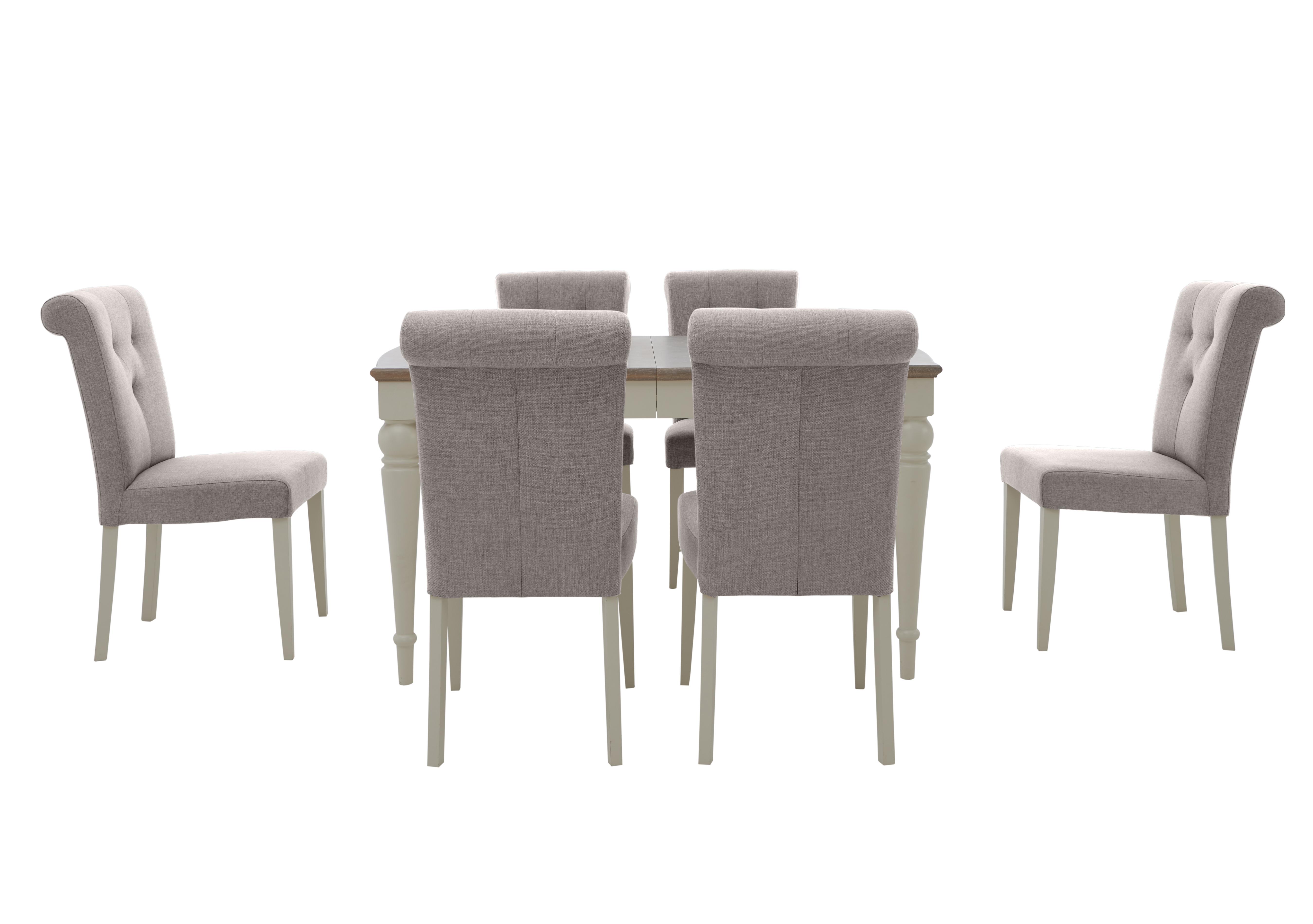 Annecy Extending Dining Table with 6 Upholstered Dining Chairs