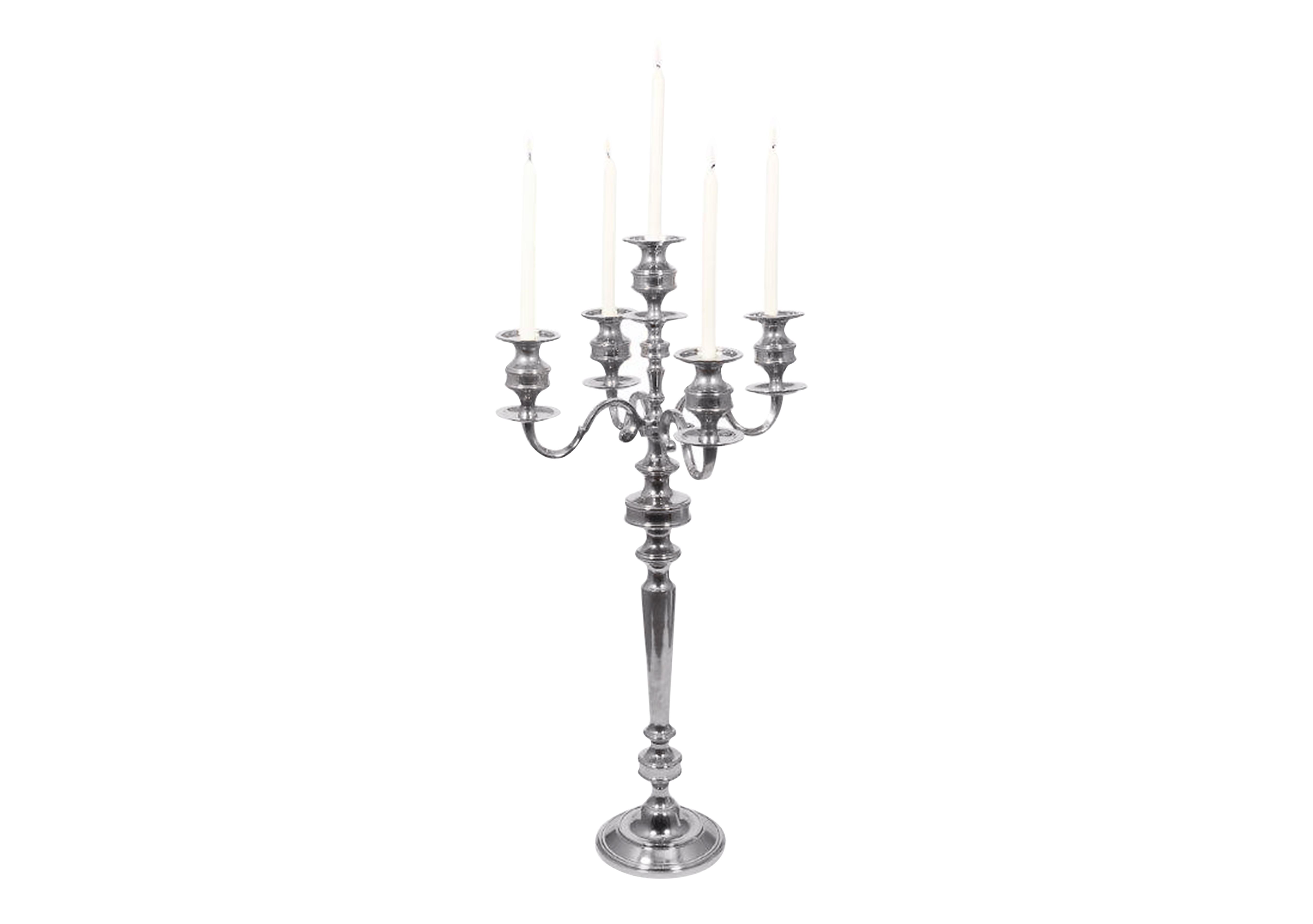 Nickel Floor Standing Candelabra