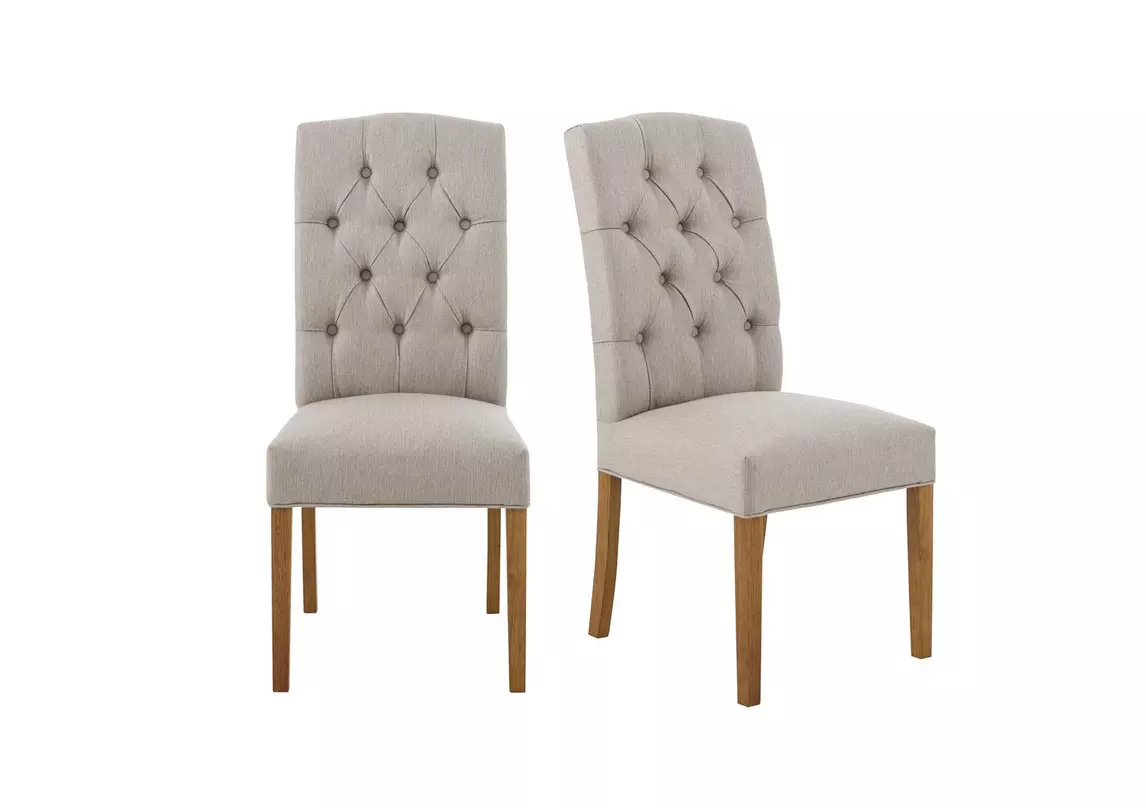 Upholstered buttoned shop dining chairs