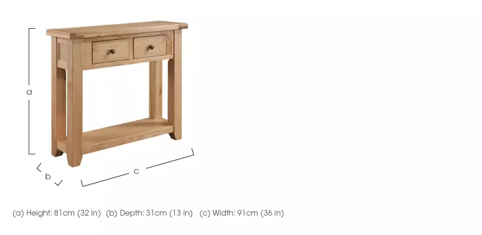 Console shop table depth