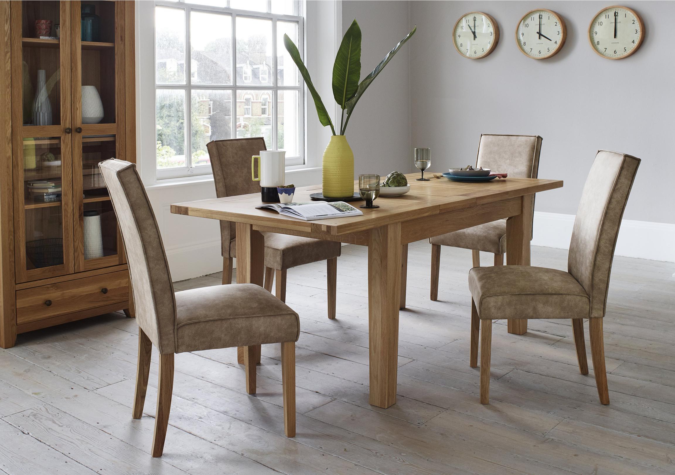 California Table And 4 Faux Suede Chairs Furniture Village