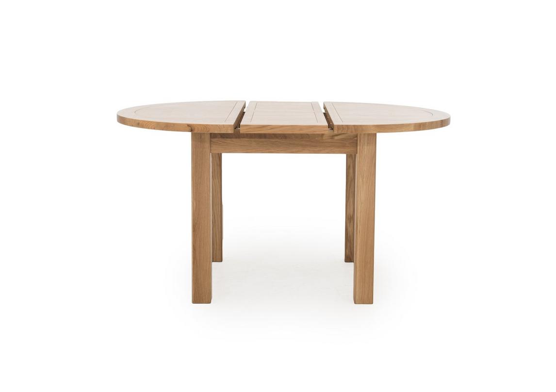 California Round Solid Oak Extending Dining Table Furnitureland