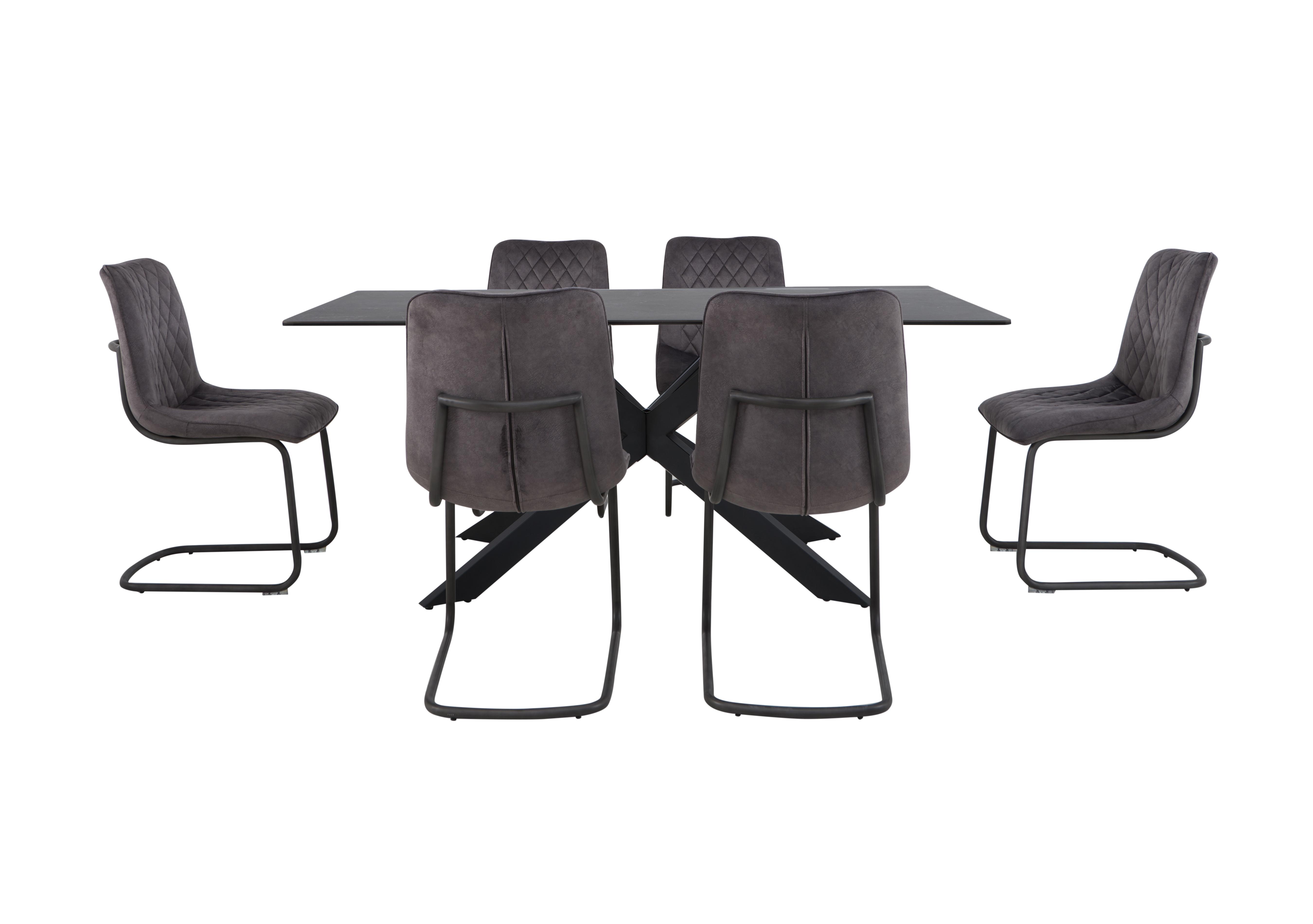 Creed Large Table and 6 Chairs Dining Set Furniture Village