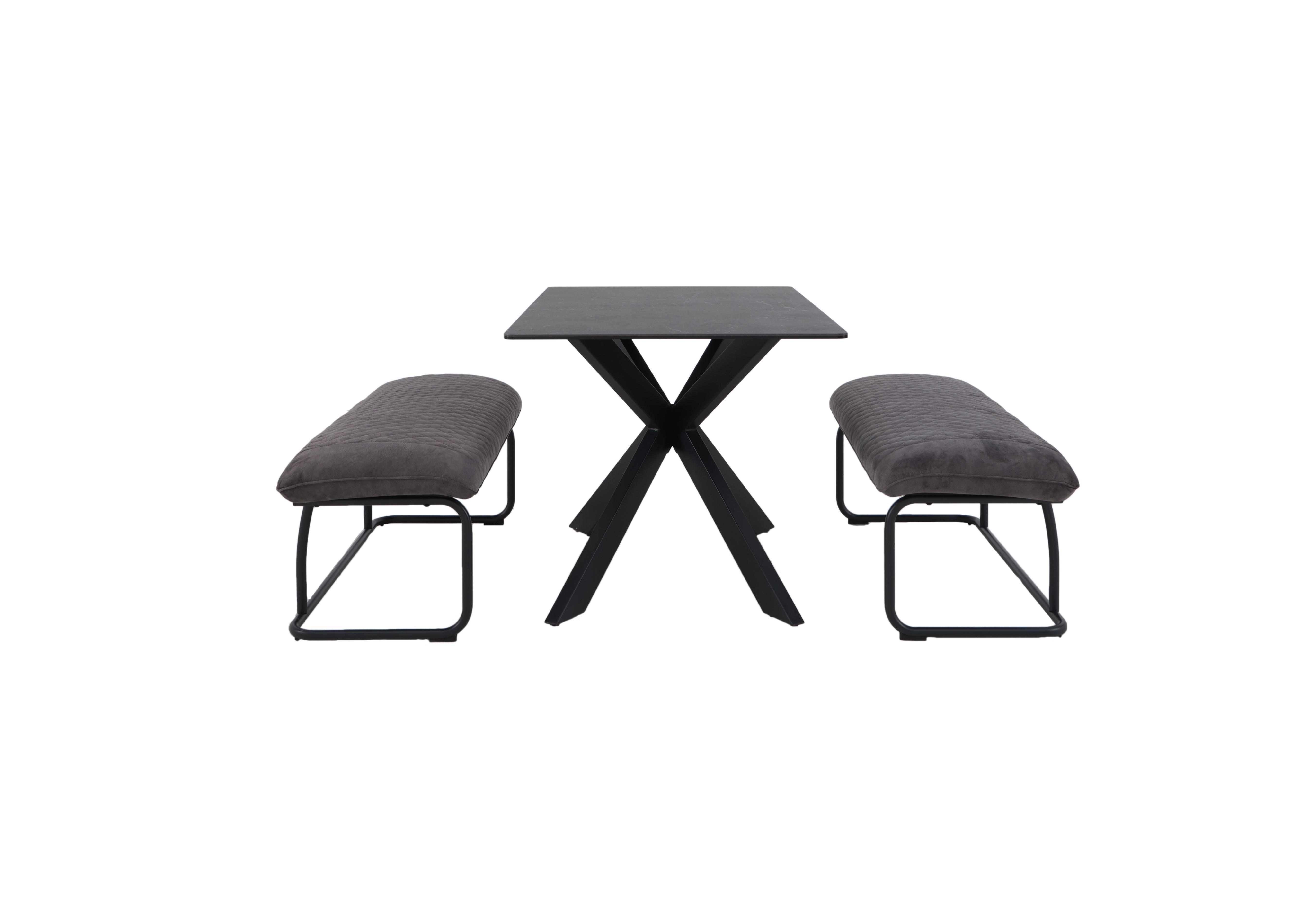 Creed Small Table and 2 Low Benches Dining Set Furniture Village