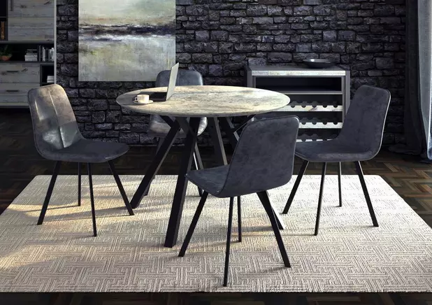 Diego Round Dining Table And 4 Dining Chairs Furniture Village