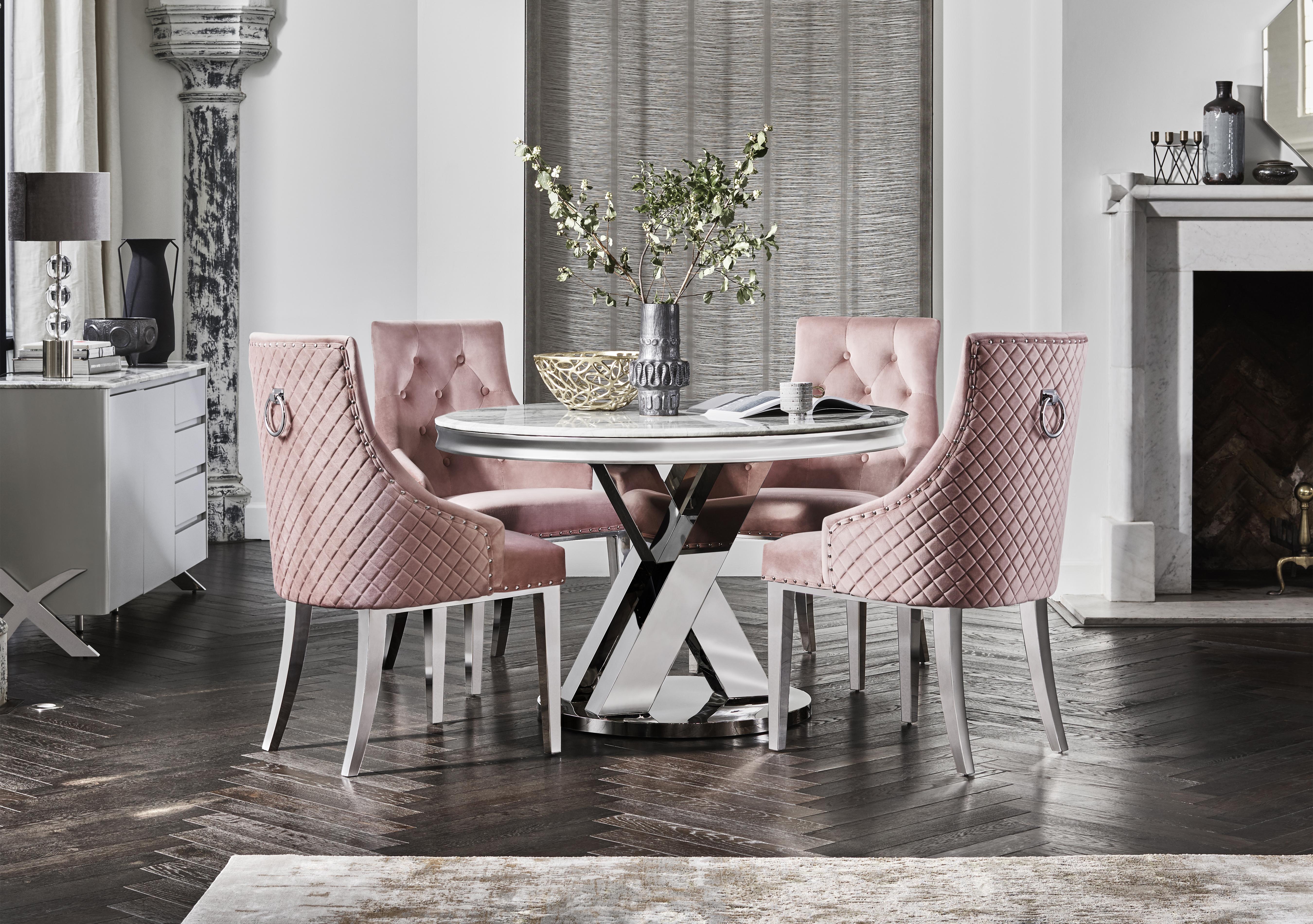 Round dining table and best sale knocker chairs