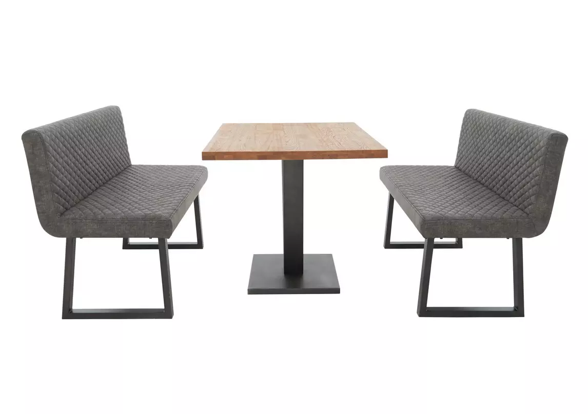 Dining table discount with bench backrest