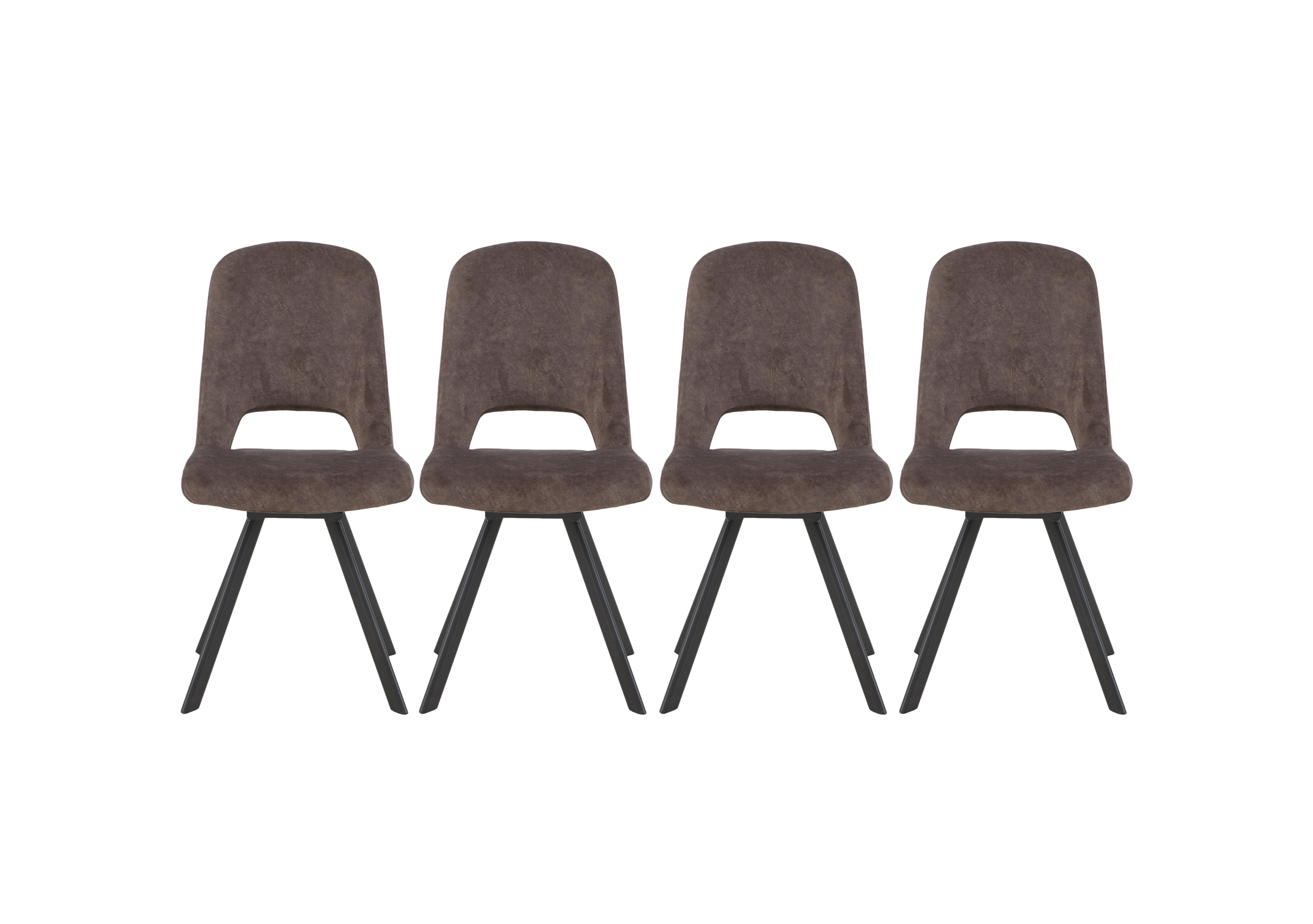 Enterprise Set of 4 Swivel Dining Side Chairs Furniture Village