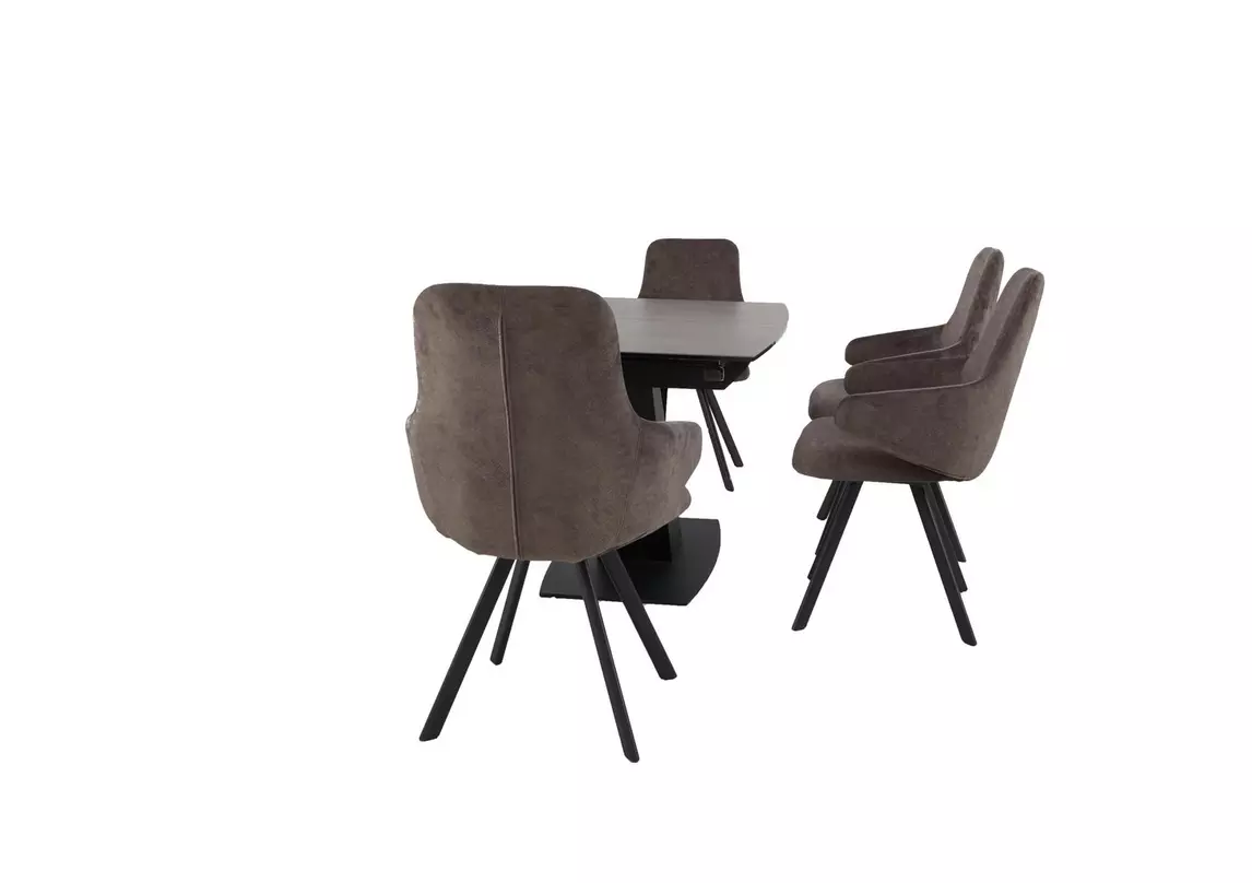 Enterprise Dining Table and 4 Swivel Arm Chairs Dining Set
