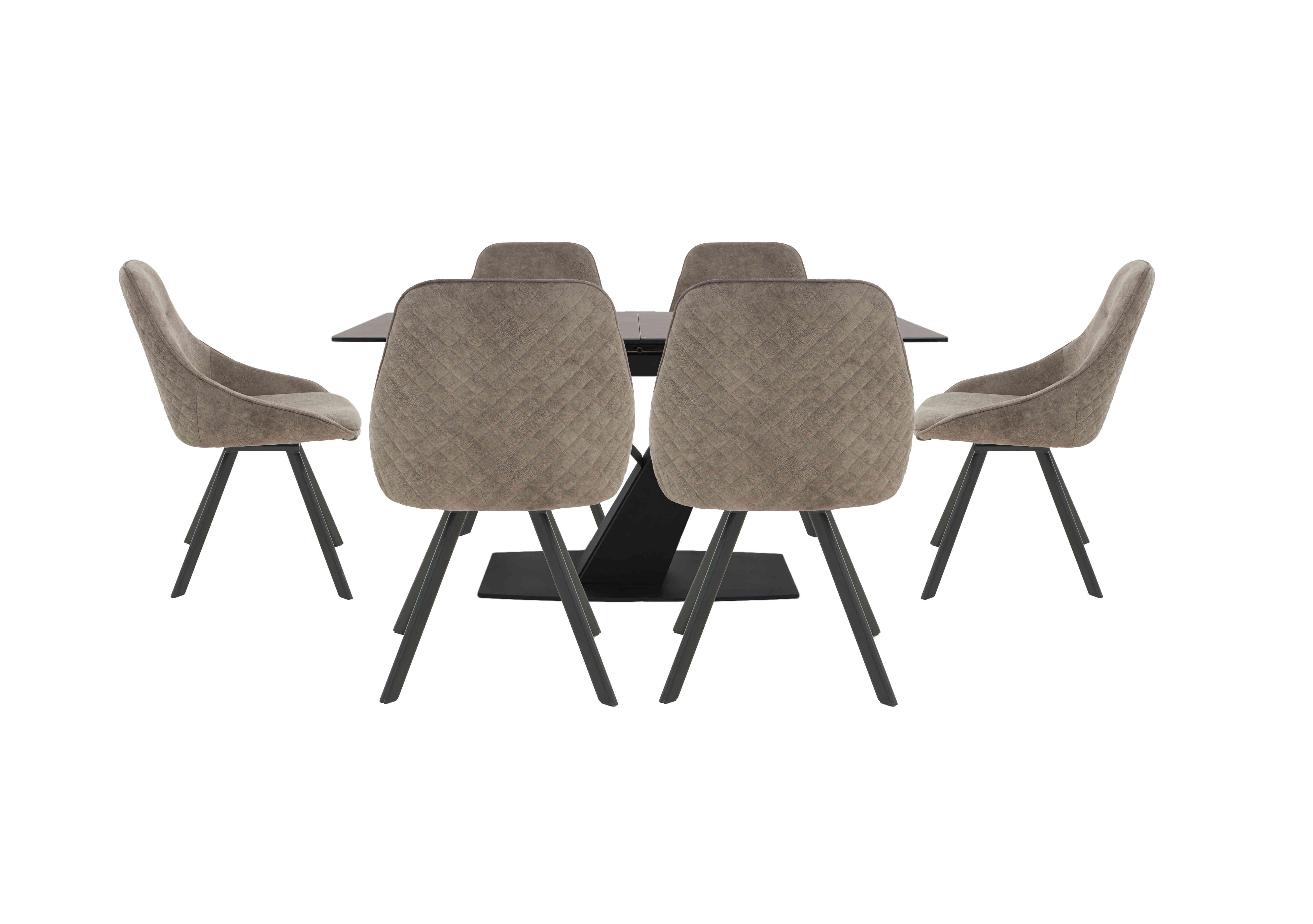Enterprise Extending Dining Table and 6 Quilted Swivel Dining Chairs