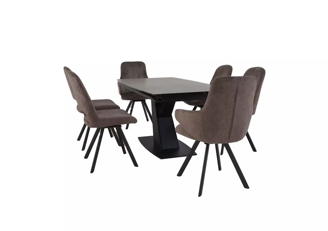 Enterprise Dining Table, 4 Swivel Side Chairs and 2 Swivel Arm Chairs  Dining Set