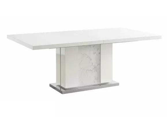 White gloss pedestal on sale dining table