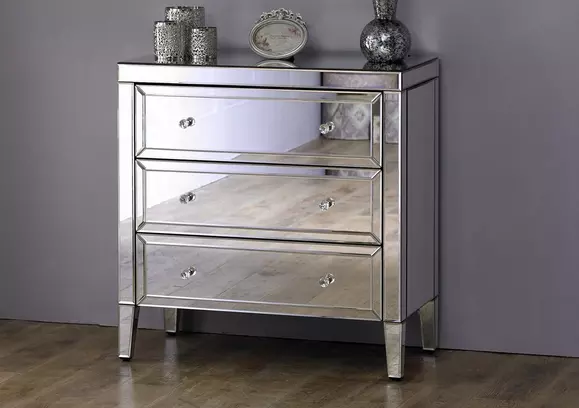 Glass chest of store drawers b&m