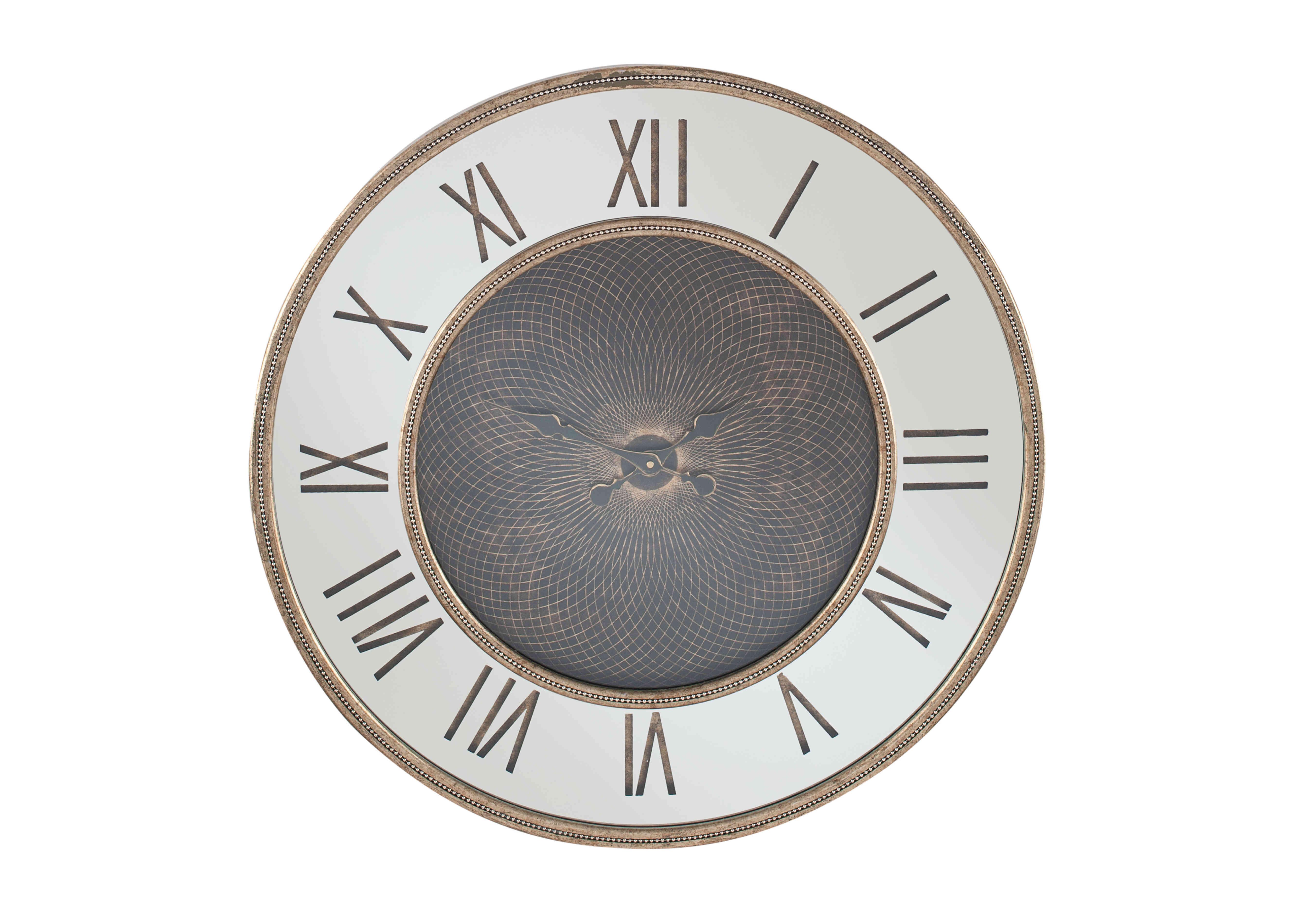 Geo Print Mirrored Wall Clock Furniture Village
