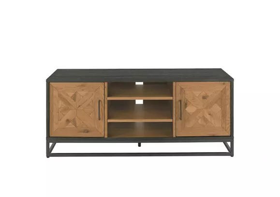 Oak and deals metal tv stand