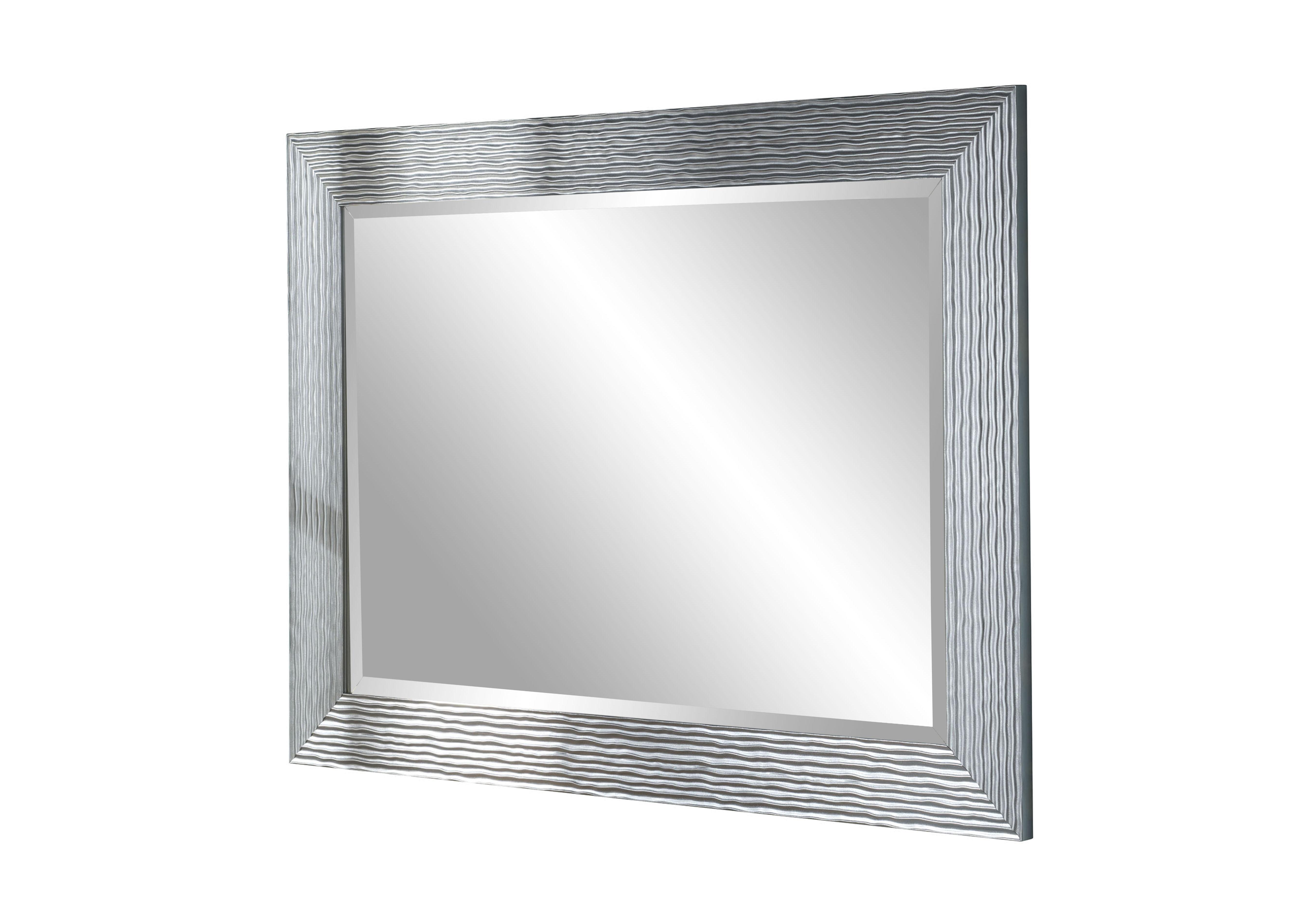 Gloss Silver Textured Mirror - Furniture Village