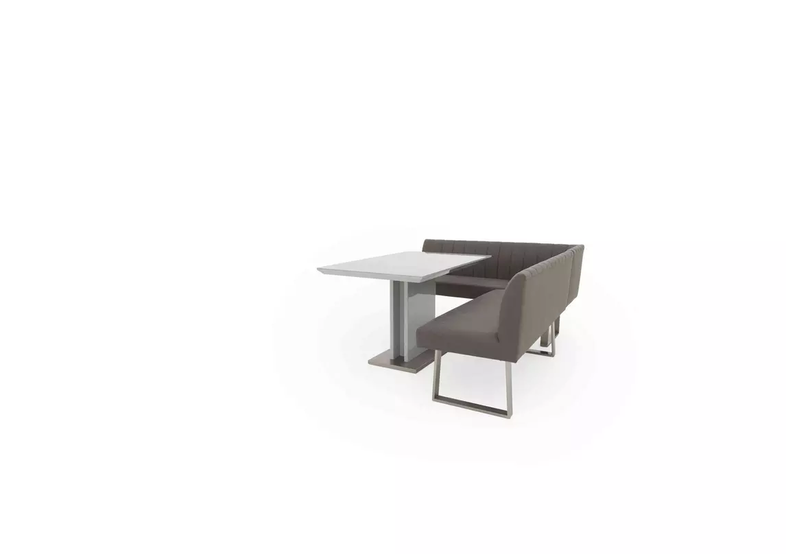 Grigio Fixed Dining Table and Left Hand Facing Corner Bench Dining