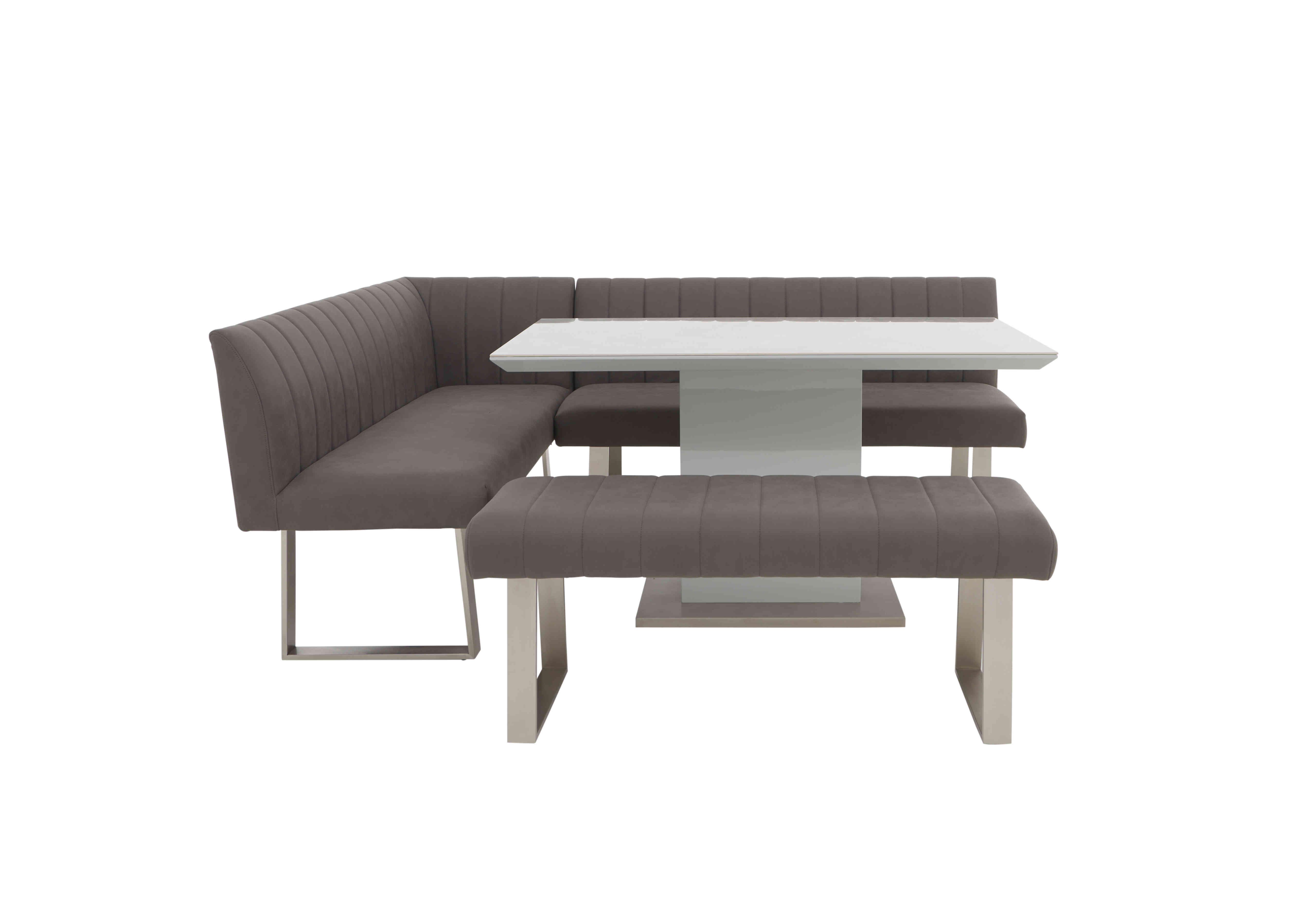 Grigio Fixed Dining Table, Left-Hand Facing Corner Bench and Small