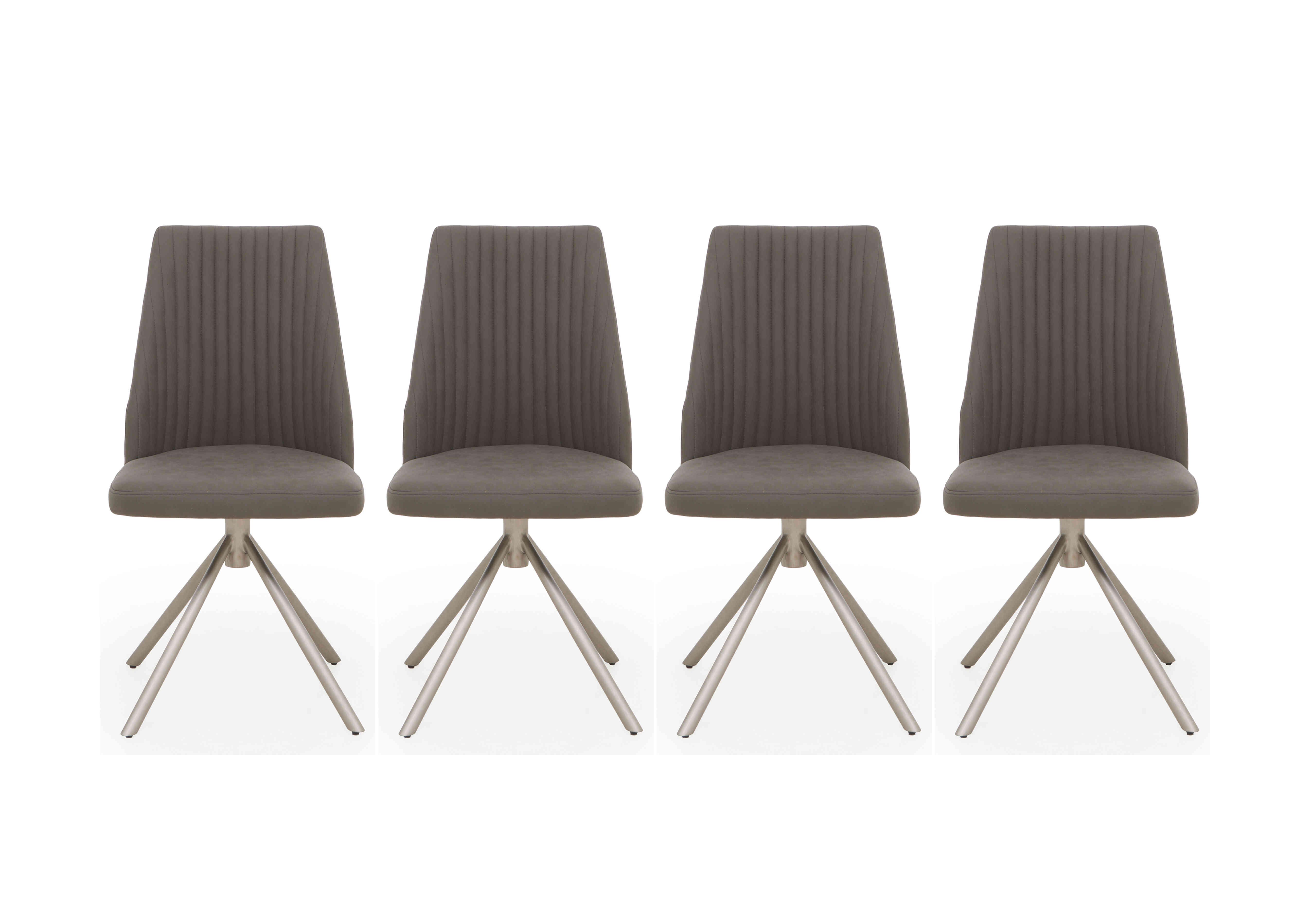 Grigio Set of 4 Swivel Dining Chairs Furniture Village