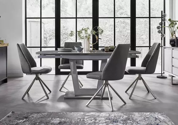 Modern extendable dining on sale table and chairs