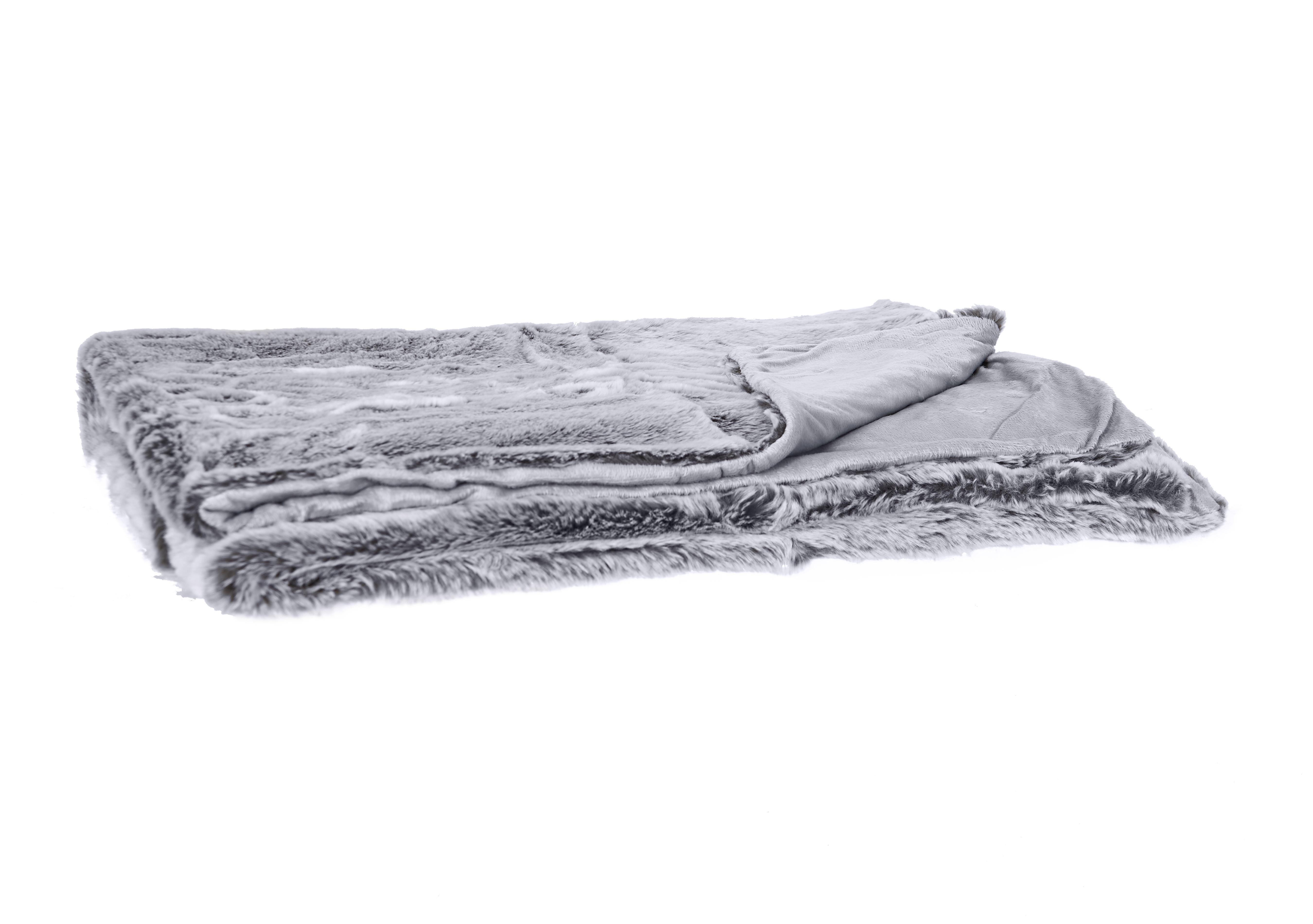 Grey Faux Fur Throw Furniture Village