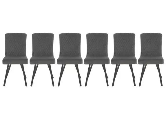 Black metal dining chairs store set of 6