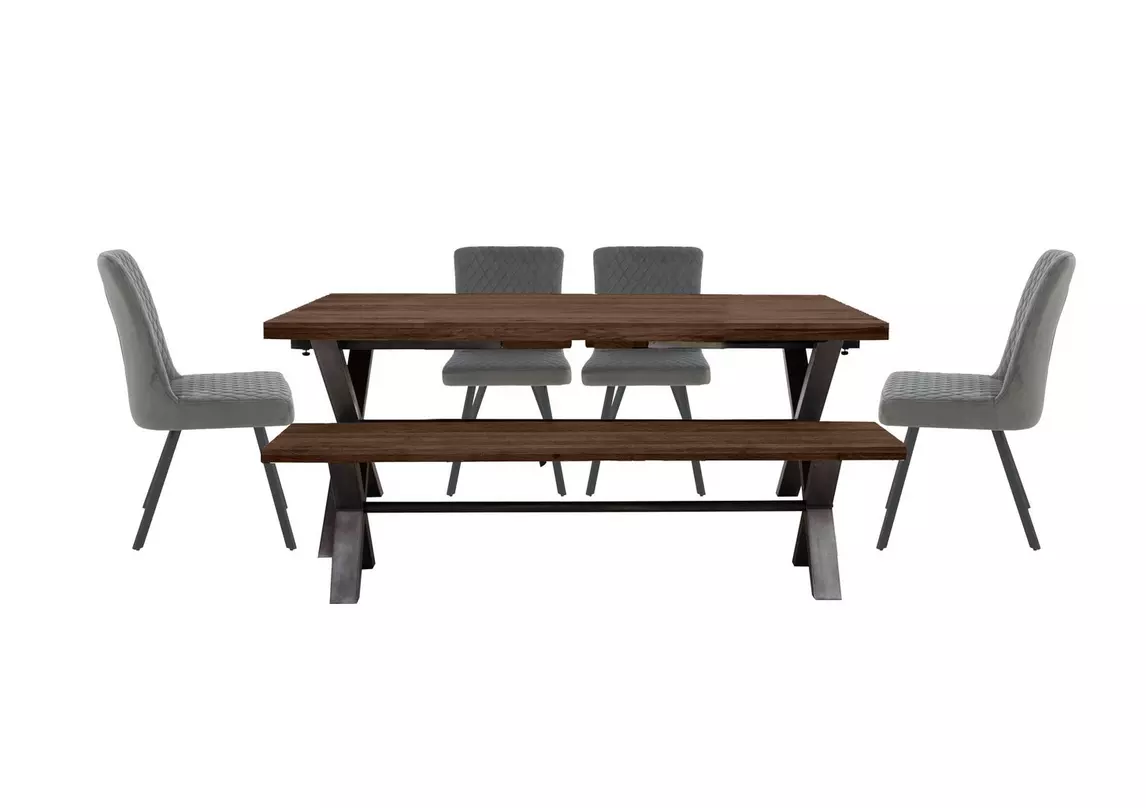 4 chair and bench deals dining table