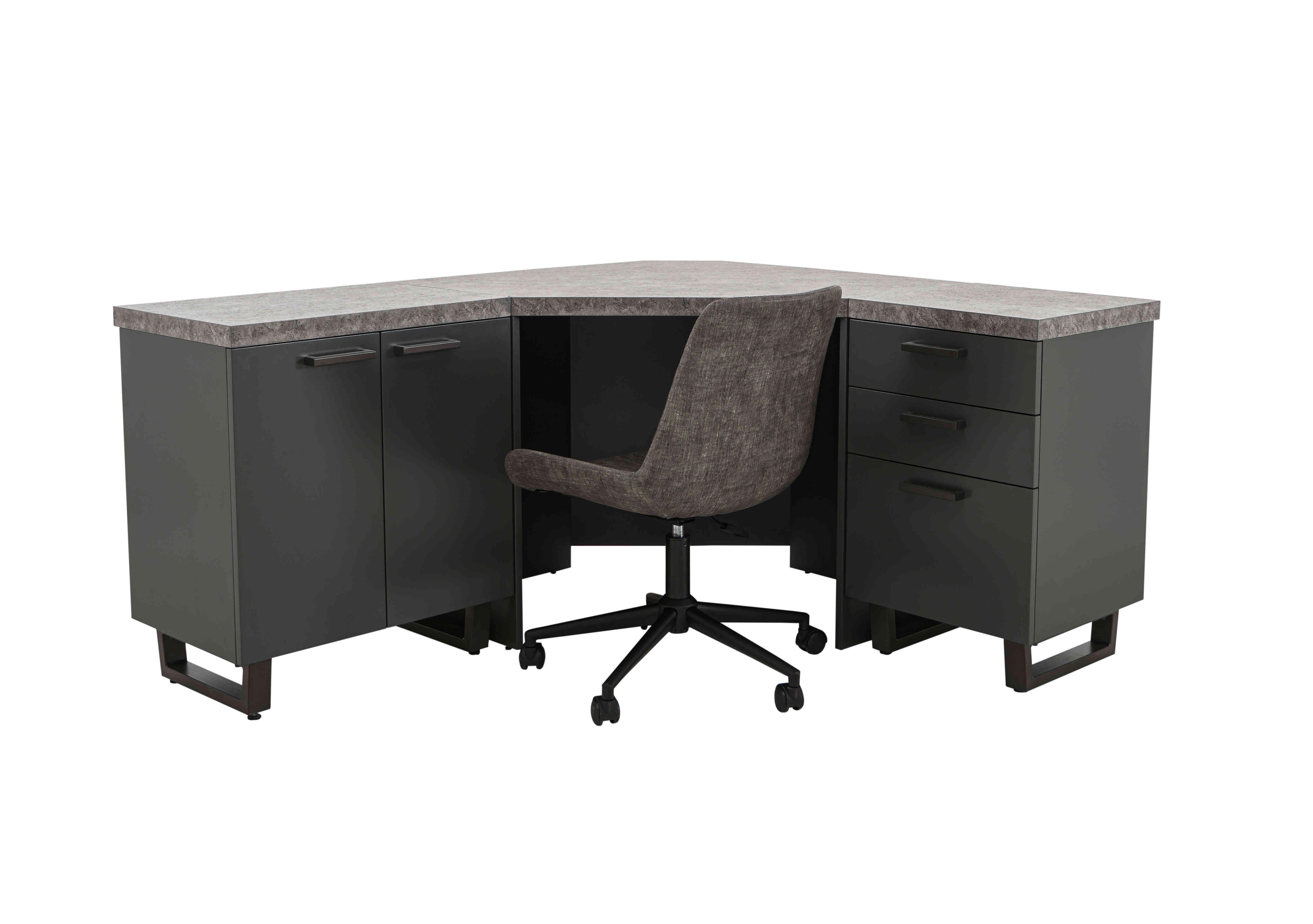 Moon Corner Desk, Filing 2 Door Storage Unit and Rocket Office