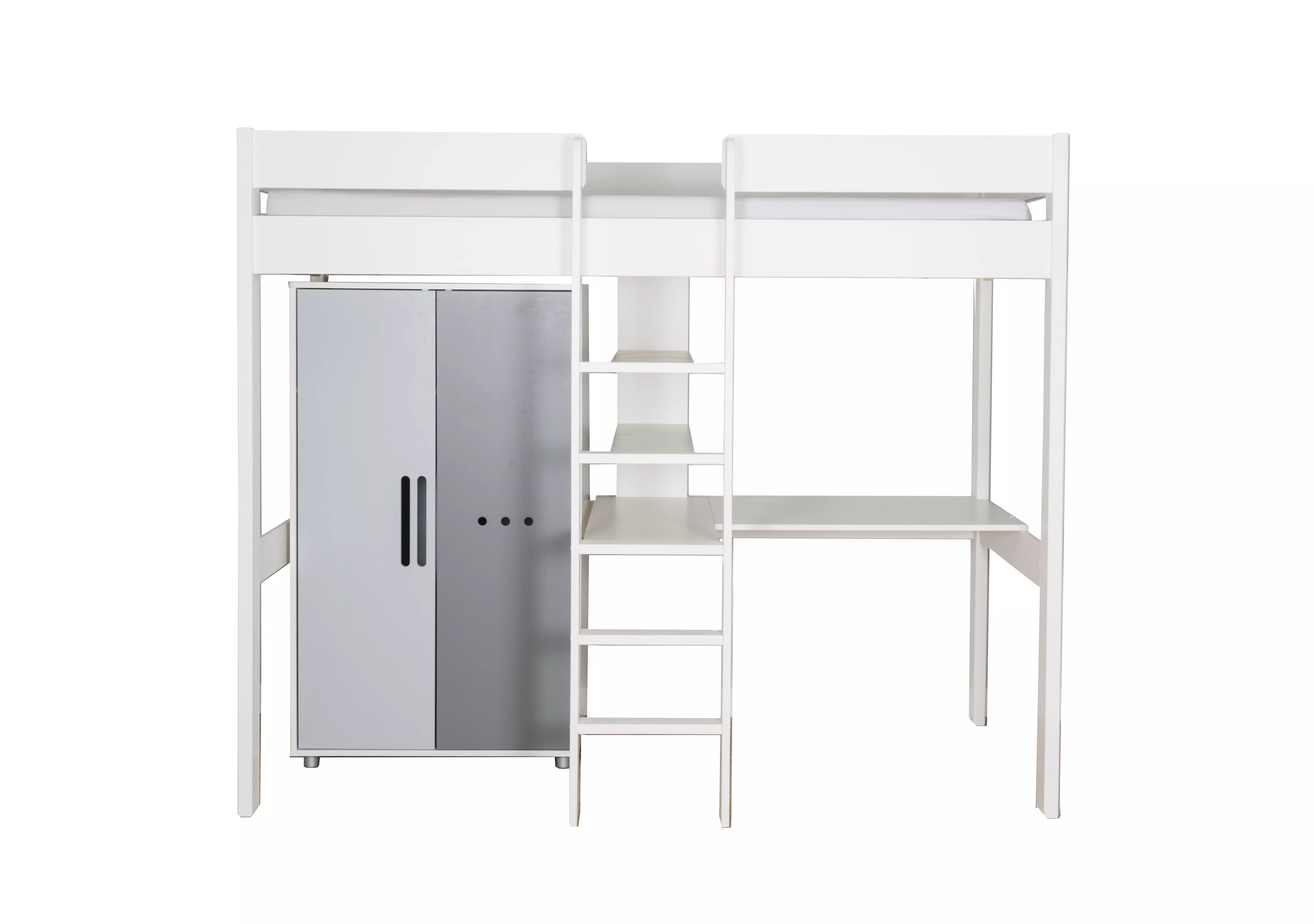 Nexus High Sleeper With Desk And Low Wardrobe Stompa Furniture