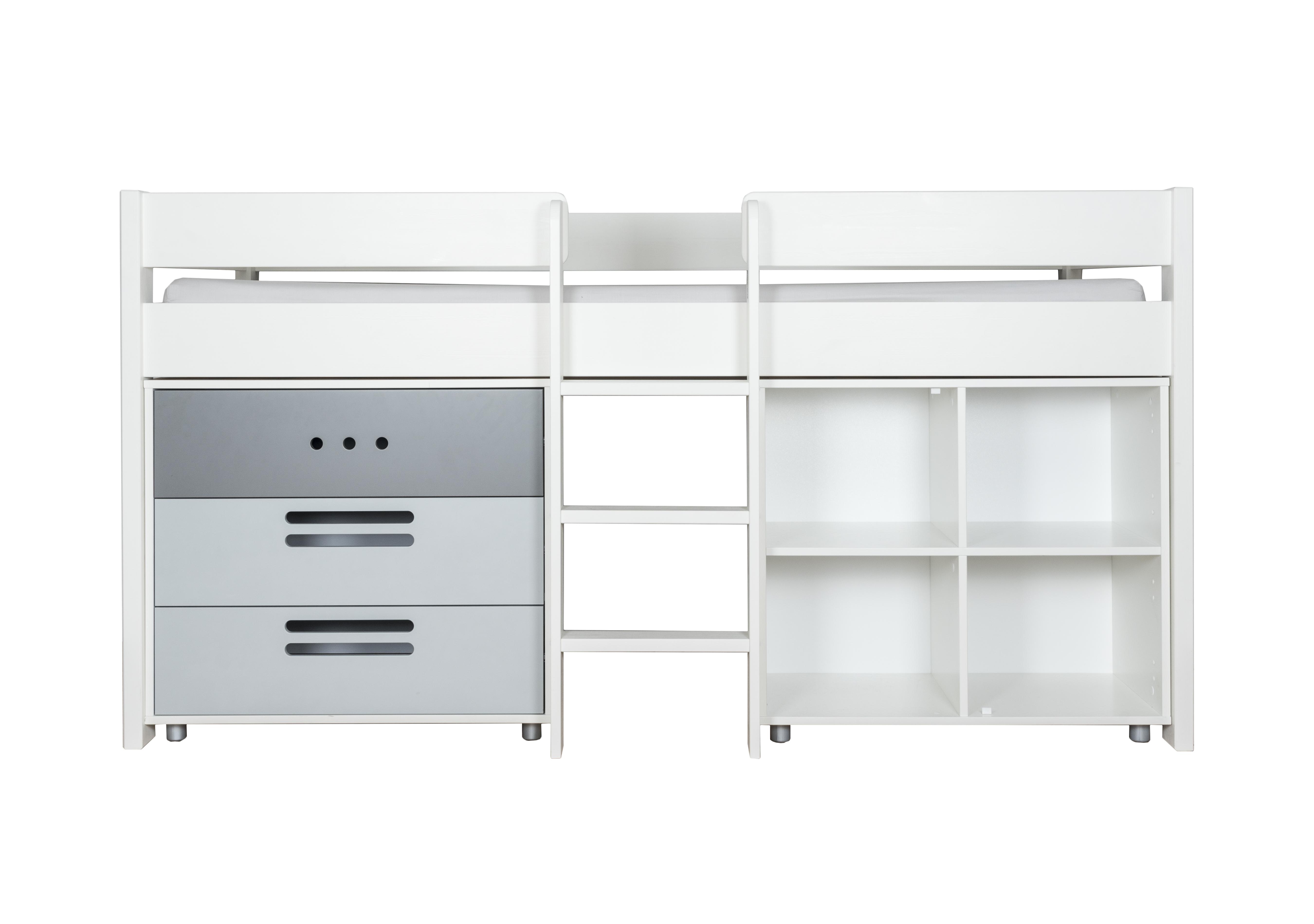 Nexus Mid Sleeper With Storage Cube And 3 Drawer Chest Stompa