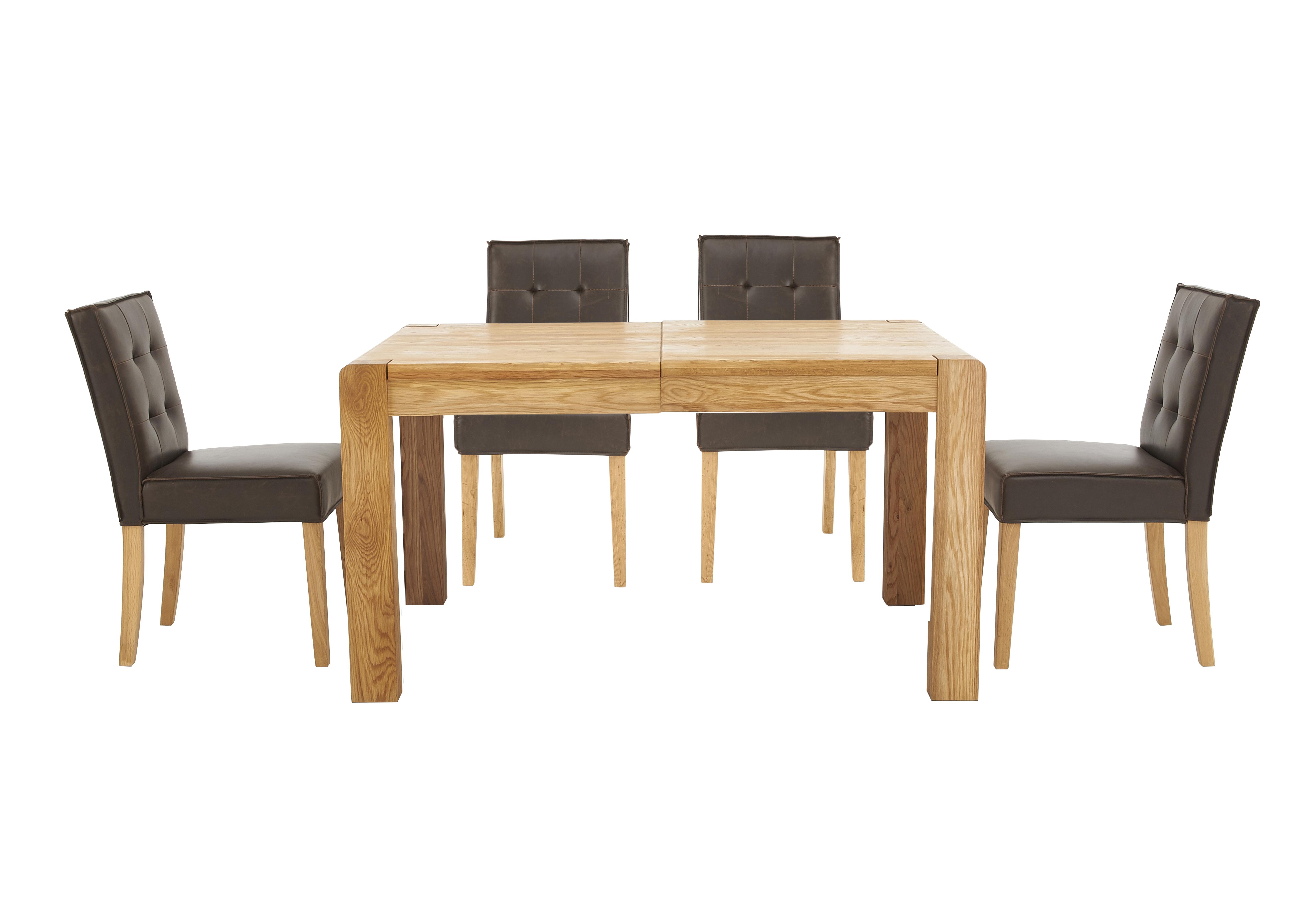 Portland Dining Table and 4 Buttonback Chairs Furniture Village